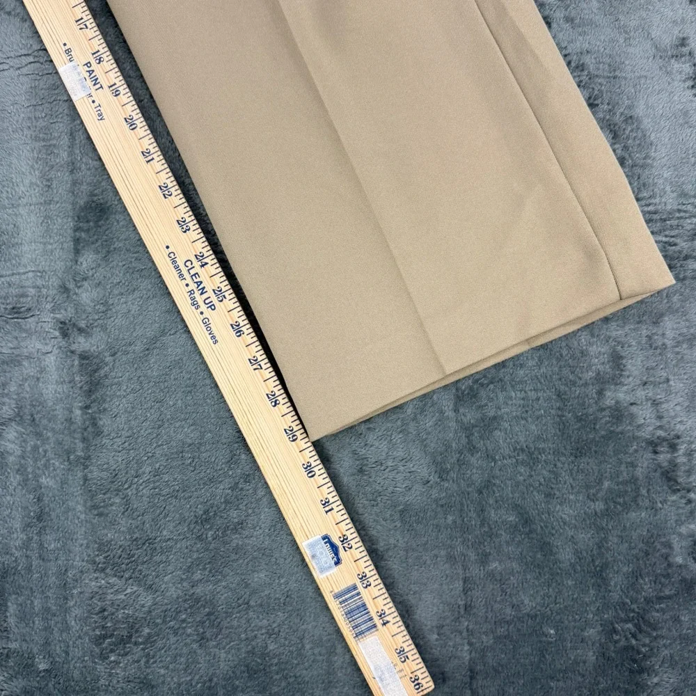 Perma-Prest Flexslax Trousers Men 44x30‎ Tan Full Fit Vintage Slacks